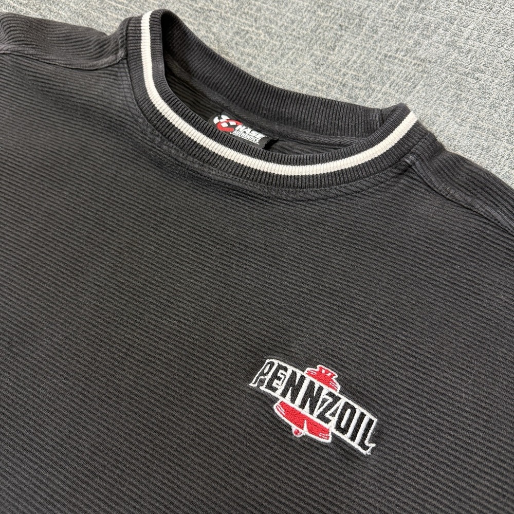 Vtg Pennzoil Chase Authentics Shirt Mens XXL Black NASCAR Long Sleeve Shacket